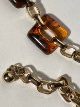 1970s Tortoise Modeled Plastic Gold Chain Belt