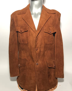 Vintage 1940s Men's McGregor Tailored Rust Brown Suede Jacket Size 40