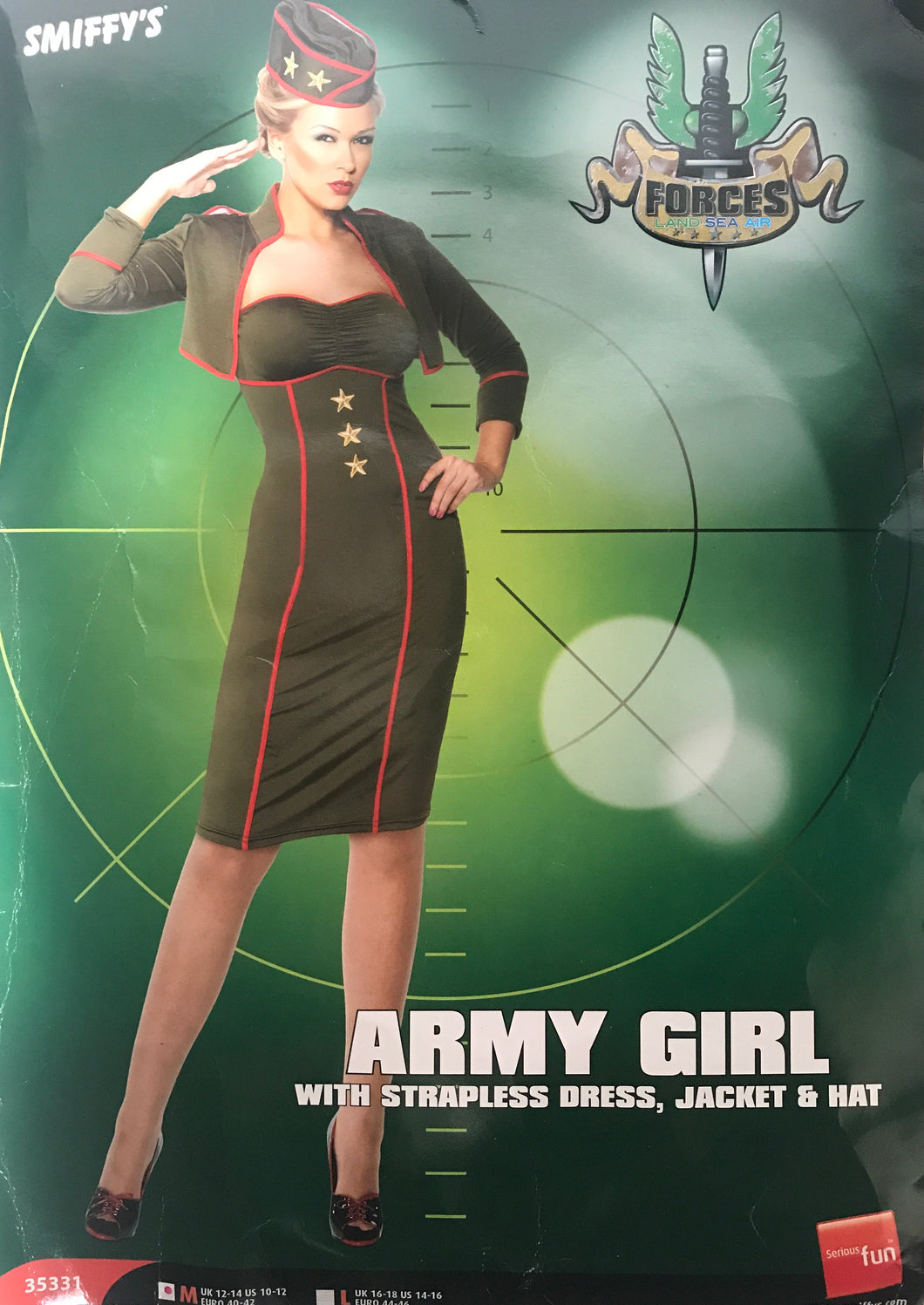 Smiffys Army Girl Adult Halloween Costume Size Medium