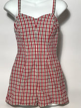 1950s Jantzen Red Pink Black Plaid Full Bathing Suit Made in USA