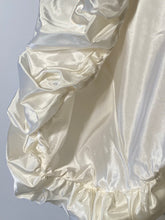 1980s Nuance Taffeta Black White Bubble Prom Dress Sequin Rose