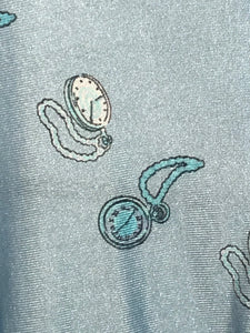 1970s Mens Powder Blue Pocket Watch Disco Shirt Size Large RENTAL