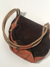 1970s Soft Leather Shoulder Hobo Handbag Rope Handle